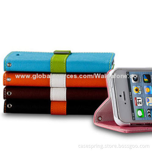 PU Leather/Rainbow Colored Cases for iPhone 6, Collision Color, OEM Orders Welcomed
